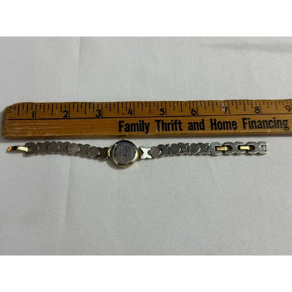Disney Time Works Two-Tone Heart Link Women's Mickey Mouse Watch